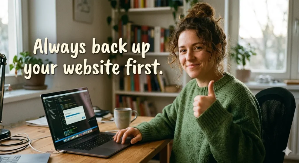 Always back up your website first