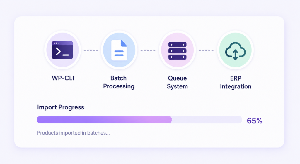 WooCommerce bulk product import workflow.