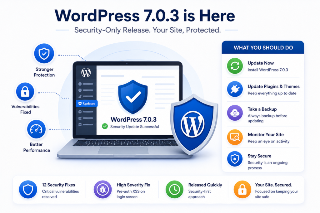 Image showing WordPress 7.0.3  features
